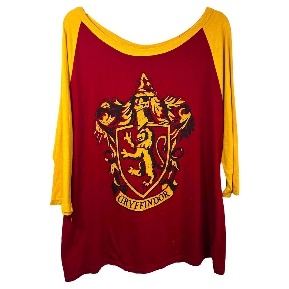 Torrid Harry Potter Plus Sz 2X‎ Top Gryffindor Crest Potter Red Gold Raglan 1017